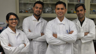 Bibhuti Mishra, PhD, along with his lab team in Immunology and Microbial Disease