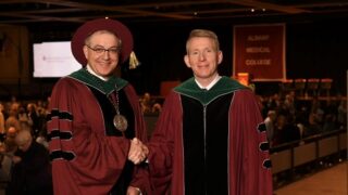 Dr. Alan Boulos and Dr. Dennis P. McKenna at Dean Boulos' installation ceremony