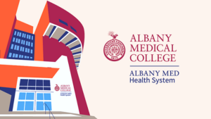 Graphic illustration of Albany Medical College entrance
