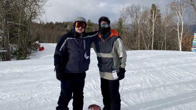 Two anesthesia residents at a ski retreat