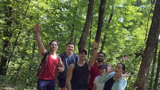 Anesthesia residents on a hike