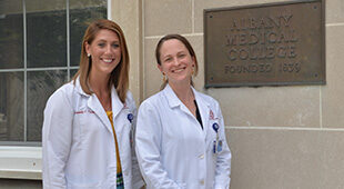 MD with Distinction in Bioethics students, from left: Amanda Tashjian, '17, and Sophia Conroy, '17